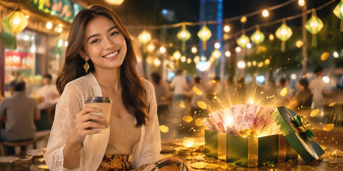 Suasana kafe Vietnam dengan layar taruhan kasino online dan aktivitas digital