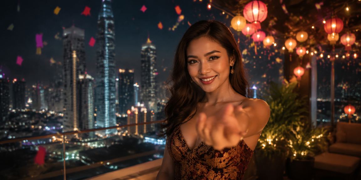 Suasana pasar malam Vietnam dengan hiburan kasino dan layar permainan berwarna-warni